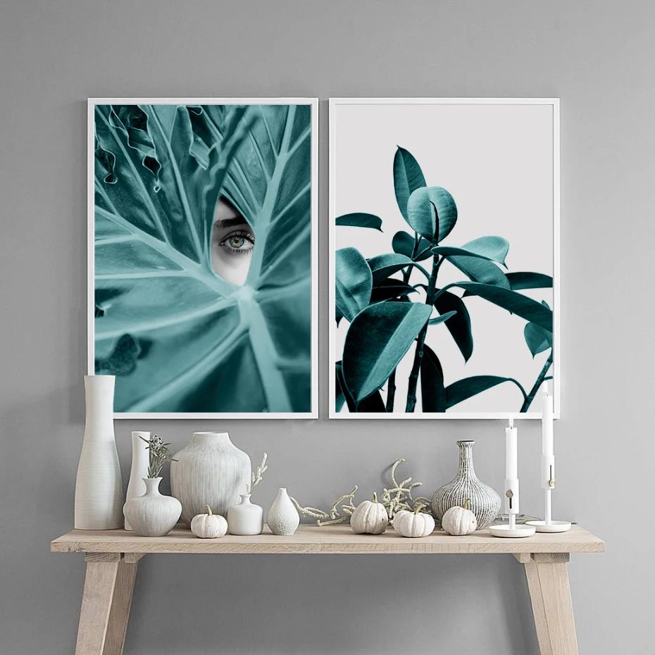 

Poster Art Green Plant Eye Space Nordic Posters and Prints Scandinavian Decor Wall Picture for Living Room Wall Art Canvas Print