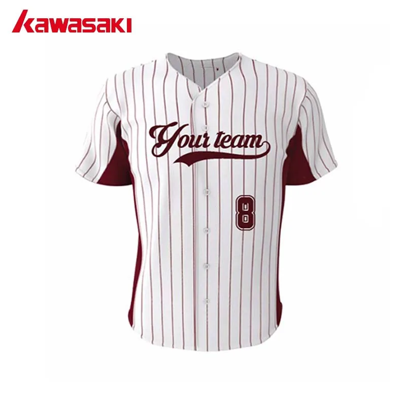 

Kawasaki Custom Practice Baseball Jersey Mens & Women Fans Breathable Sublimation Softball Training Shirt Vertical Strip jersey