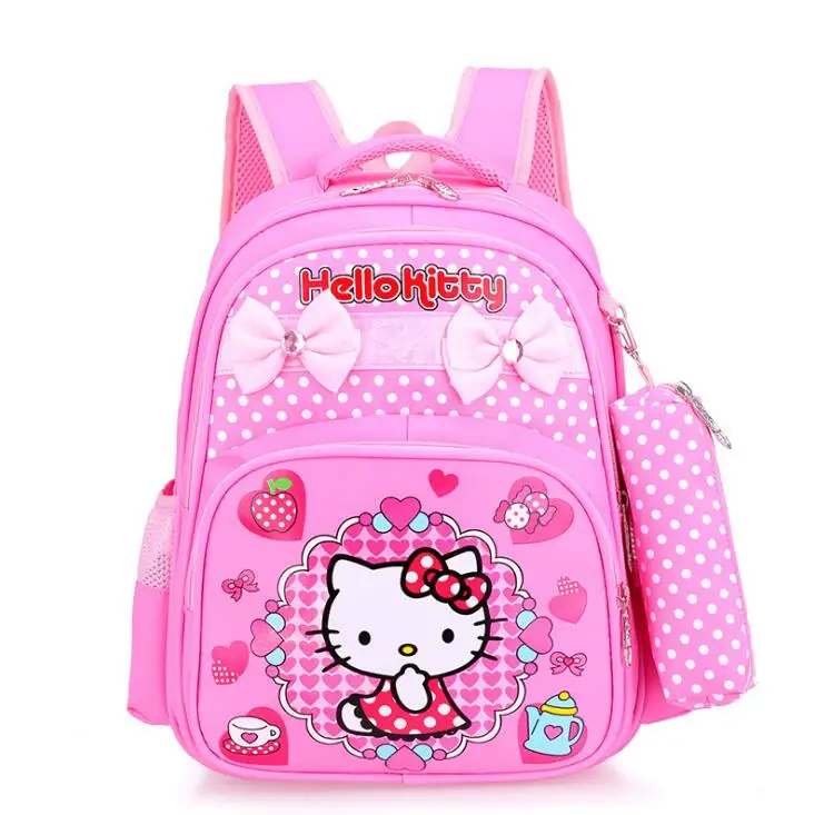 New Fashion Nylon Kids Backpack KT Cat Cool School Bag Girls Boys Schoolbags Waterproof Kid's Book Bag Children 3 Colors
