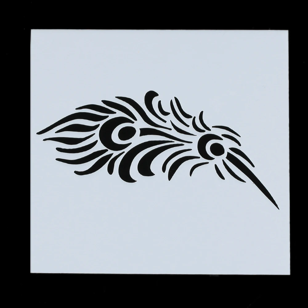 

1PC Peacock Feather Layering Stencils Airbrush Art Painting Templates Album Card Making Crafts School Stationery Office Supplies