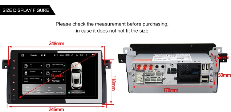 Sale Idoing 2GB+16G Steering-Wheel 1Din Android6.0 For BMW E46/320/325 Car DVD Multimedia Player Navigation Built-in 3G Dangle Radio 24