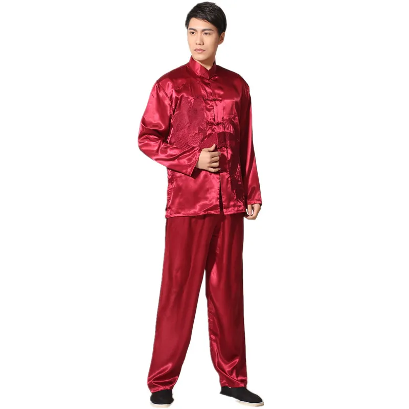 New font b Chinese b font font b Traditional b font Men s Satin Rayon Kung
