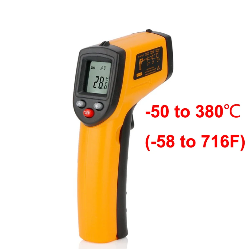 GM320 цифровой инфракрасный термометр для измерения температуры Бесконтактный пирометр ИК лазерная точка пистолет с Подсветка-50~ 380C градусов для промышленный Применение
