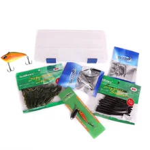 Dr. fish Bass Рыболовная Снасть коробка с рыболовные снасти, блесны EWG крючки мягкая пластиковая наживка Пловцы коленчатые приманки