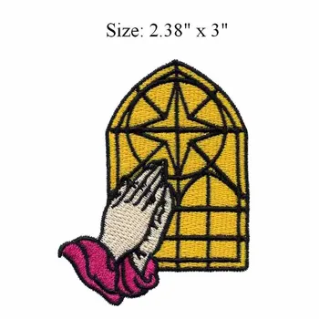 

Applaud embroidery patch 2.38" wide /yellow and pink/Star door/sticker