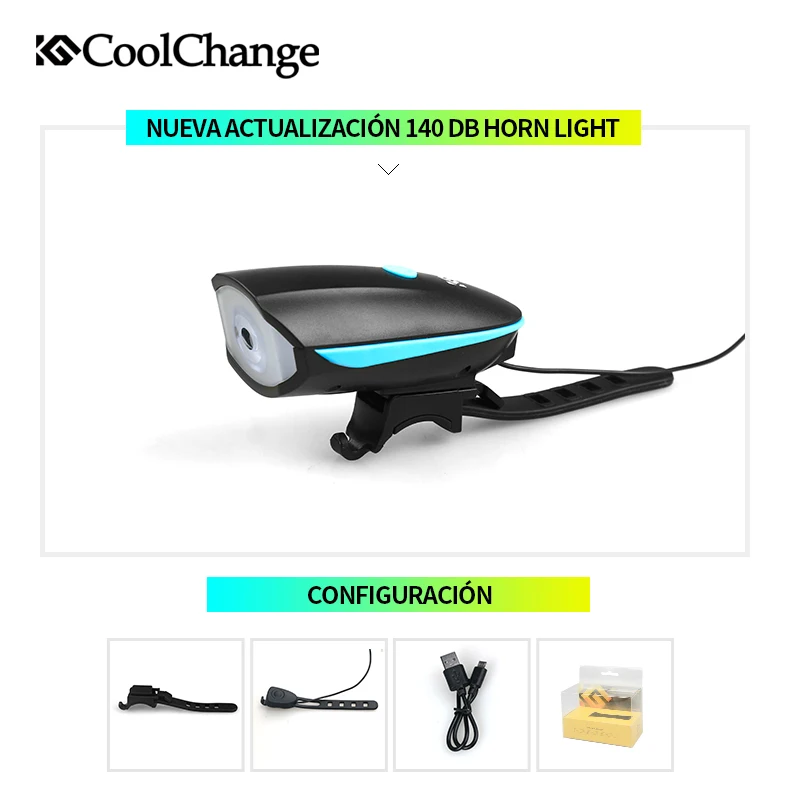 CoolChange Электрический велосипед колокол зарядка через USB 140 дБ непромокаемые Рог