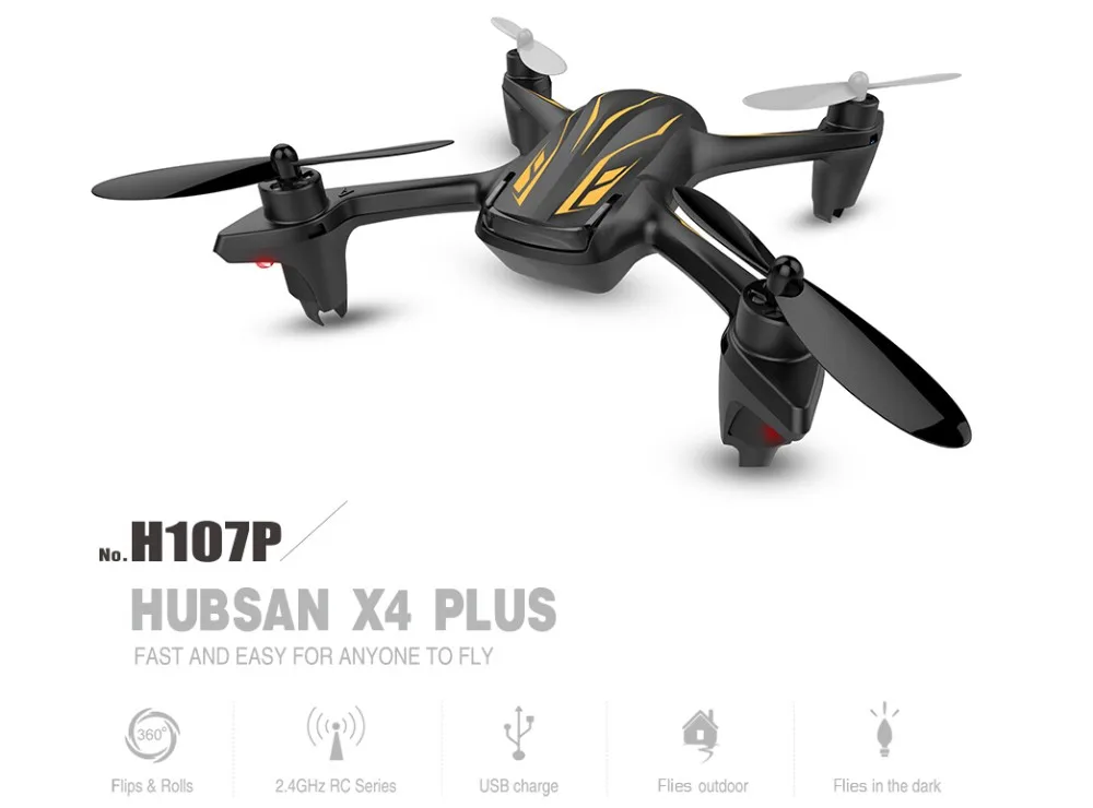 

F16920 Hubsan X4 Plus H107P 4CH with LED RTF 2.4GHz Altitude Mode RC Quadcopter