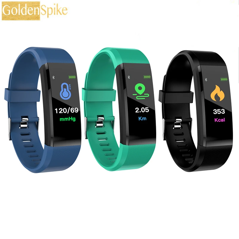 

GOLDENSPIKE ID115 PLUS Color Screen Smart Bracelet Sports Pedometer Watch Fitness Running Walking Tracker Heart Rate Pedometer