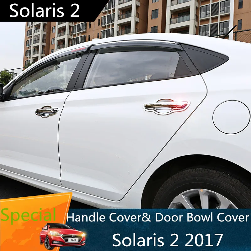 

For Hyundai Solaris 2 2017 Door Handle Cover Chromium Styling Door Bowl Pull Chrome Car-styling Exterior for Solaris 2