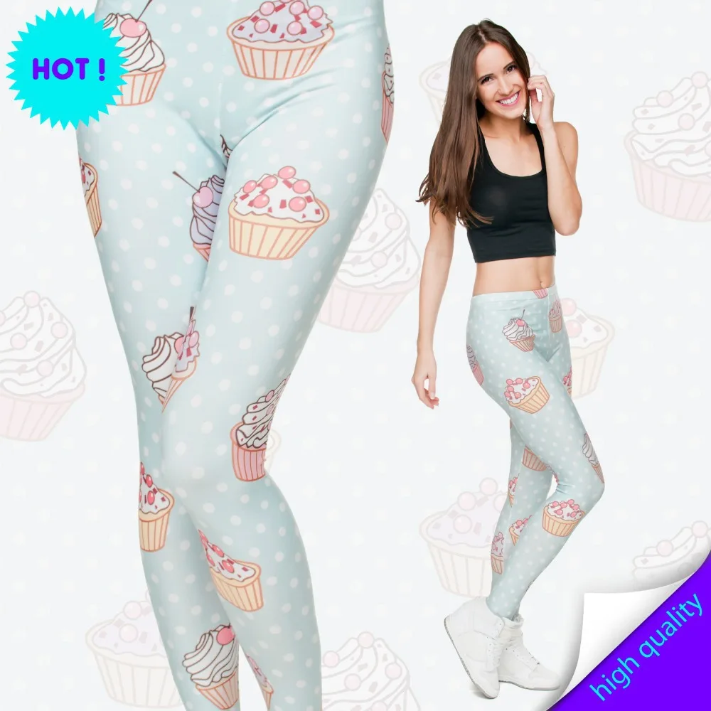 Mix City 3D Print Muffin Jersey Leggings Fashion Casual Women/girl Leggings Pink Fitness Legging Pants High Elastic Top Quality