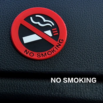 

No Smoking Sign Rubber Sticker Car Vehicle Truck Do Not Smoke Round Decal Door Decoration for Automobiles Car Interior Stickers