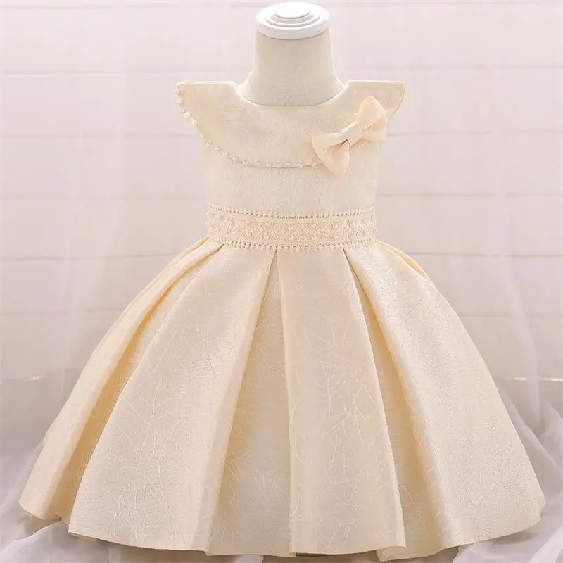 Свадебное платье для маленьких девочек праздничное платье для маленьких девочек на день рождения крестильное платье для маленьких девочек от 9 до 24 месяцев летние платья для крещения - Цвет: Champagne