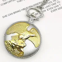 Высококачественный винтажный античный американский флаг циферблат кварцевый Карманный кармашек для часов цепочка унисекс подарок для мужчин и женщин CF1061