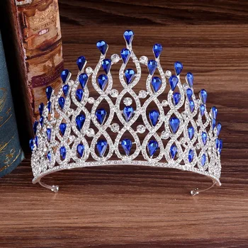 

H1101 Bride Silver Will An Crown European Luxurious Alloy Rhinestone Crystal Baroque Hair Hoop Headwear