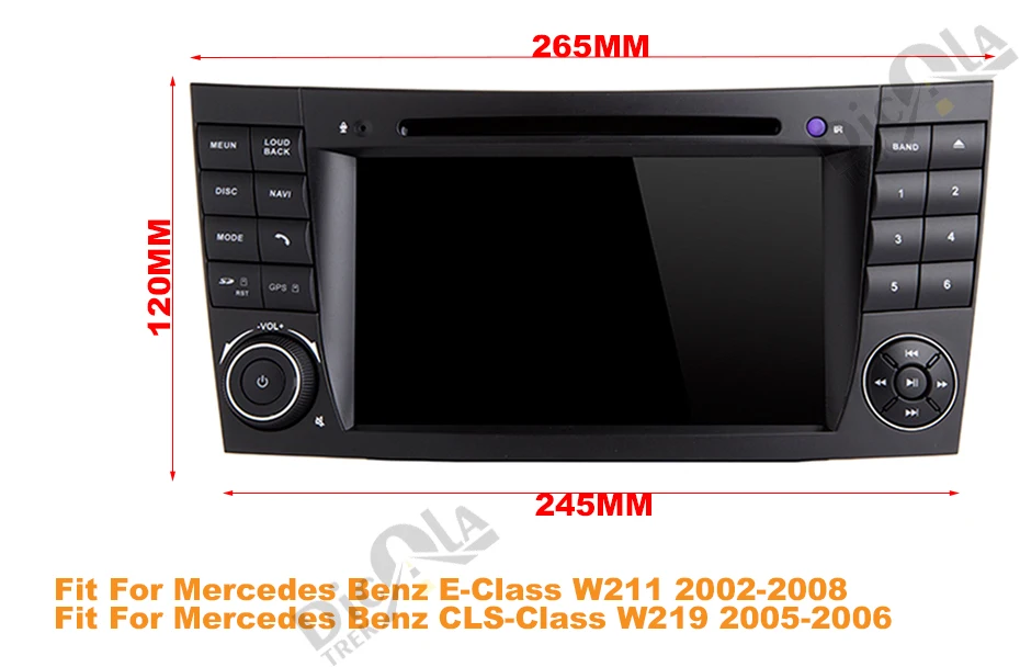 Perfect Android 8.0 Octa core 4G RAM CAR DVD PLAYER FOR MERCEDES-BENZ E CLASS W211 car audio stereo dvd navigation GPS Support DVR DAB+ 0