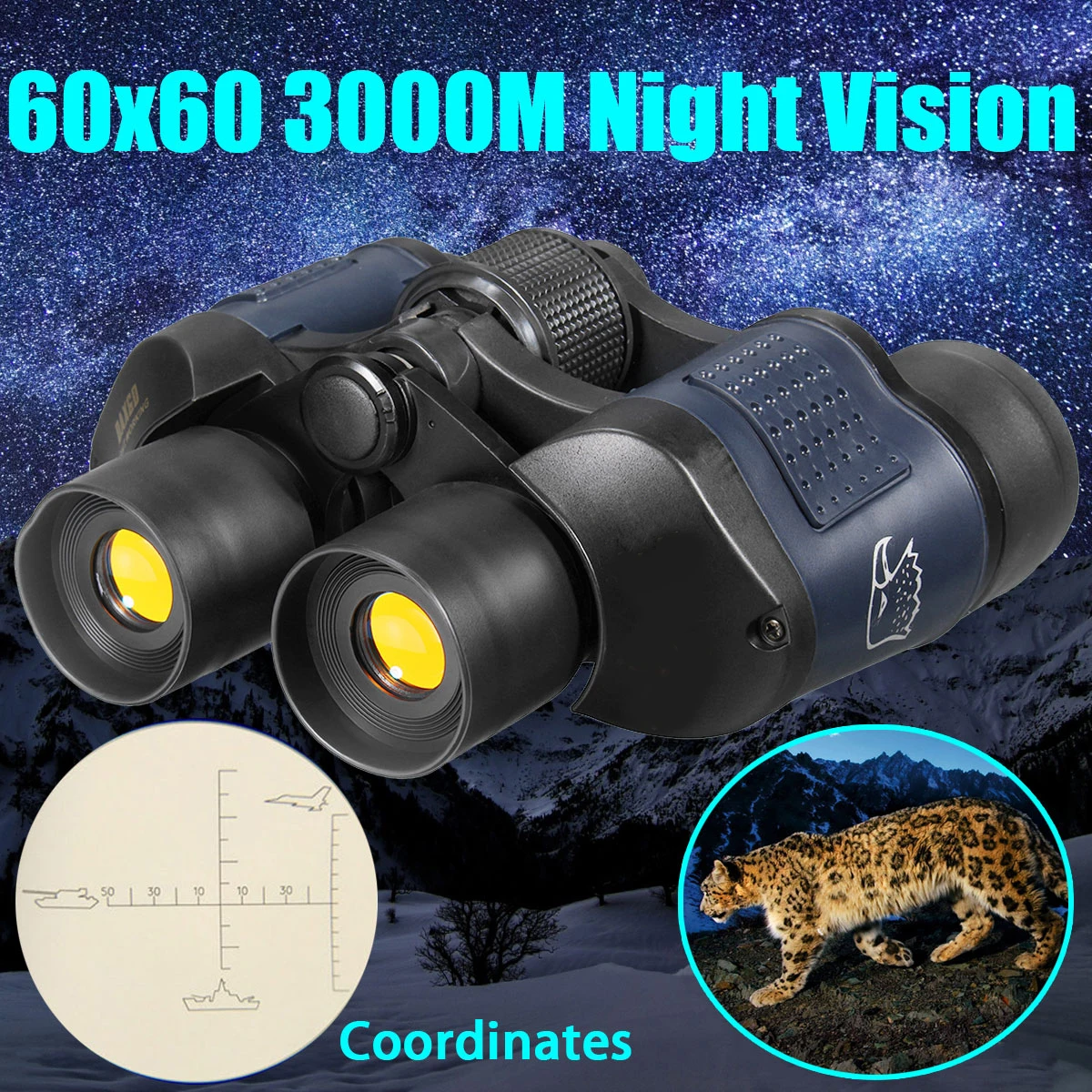 

60X60 Optical Telescope Night Vision Binoculars 3000M binocular Spotting scope outdoor Professional Hunting sports eyepiece