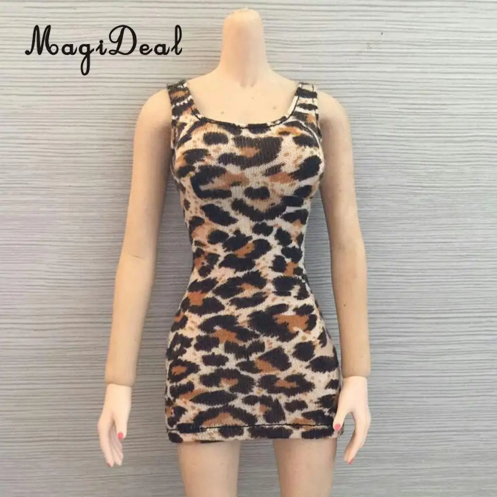 MagiDeal Fashion Cotton 1/6 Package Hip Vest Dress for 12 Inch Female Action Figure Body   Party Evening Clothes 4Colors