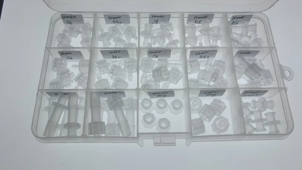 Pces em Uma Caixa de Plástico Sortimento Luer Lock Connector Polyprop Seringa Encaixe 75