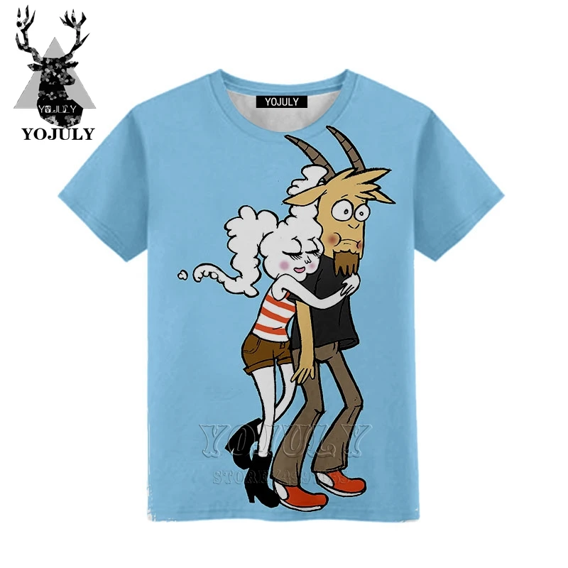 YOJULY обычное шоу с рисунком из аниме для мальчиков и девочек подростков 3d печать футболка детская одежда Стильное джинсовое платье с коротким рукавом в стиле кэжуал футболки детская одежда летние Modis A96