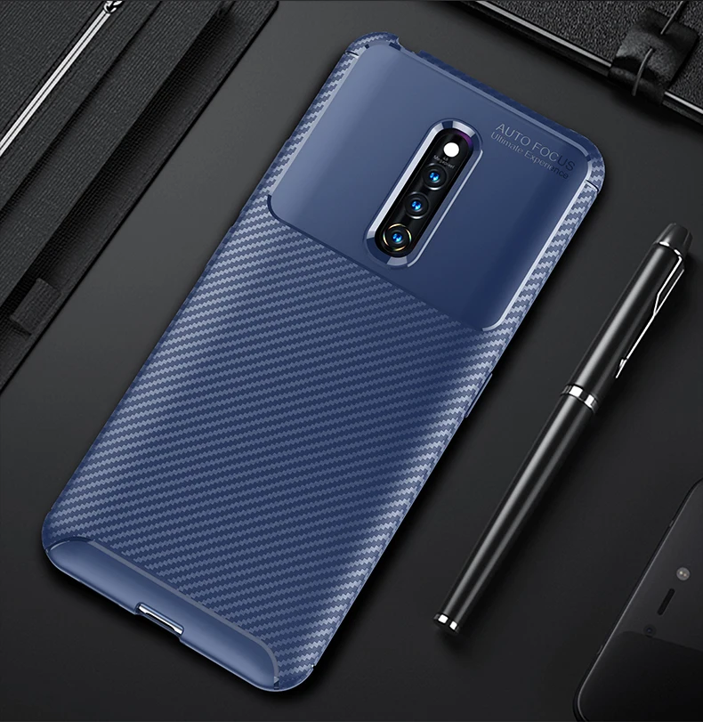 Luxury Case For Vivo V15 Pro X27 S1 X23 Y97 V11 Pro Soft Silicone Carbon Fiber Phone Protection Back Cover Shockproof Case