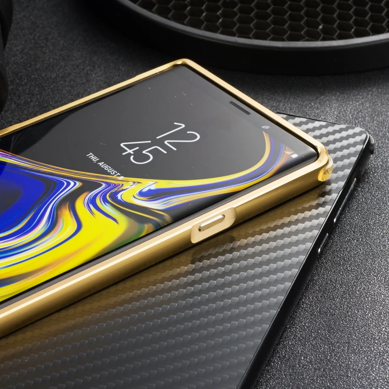 Роскошный Алюминиевый металлический футляр для бампера для samsung Galaxy Note 9 углеродное волокно задняя крышка для samsung Galaxy Note 9 телефон сумка