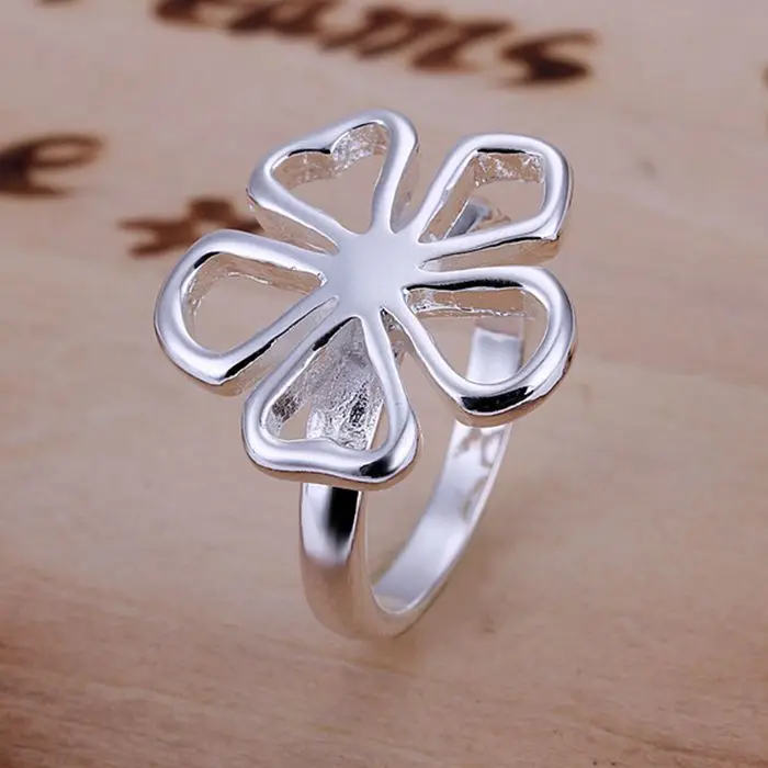 

Wholesale 925 jewelry silver plated ring, silver plated fashion jewelry, Flower Ring /anqajexa aviajmpa LKNSPCR015