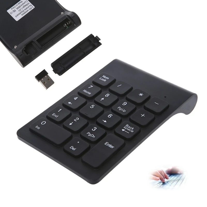 NoEnName_Null портативная 2 4G беспроводная цифровая клавиатура с номером USB Pad 18 клавиш