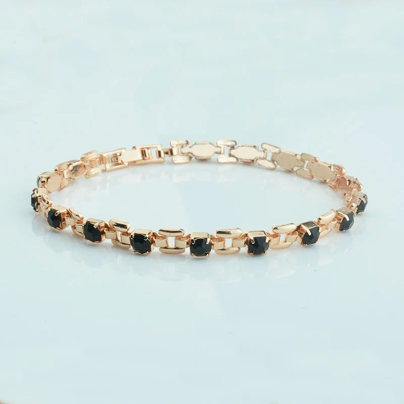 1 шт 4 мм женские 585 розовое золото цвет белый синий кубический циркон браслеты ювелирные изделия Длинные маленькие цепочки горячая распродажа