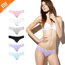 Mijia 2 pcs xiaomi originais das senhoras do algodão roupa interior cor sólida sensuais calcinhas de cintura baixa jovem estudante meninas roupas íntimas de alta qualidade
