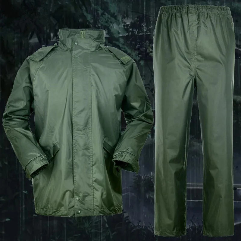 Длинный плащ для мужчин, водонепроницаемая походная куртка, пончо, уличный дождевик, Chuva, пальто для мужчин, Pluie, мотоциклетные плащи с капюшоном, 50CW241 - Цвет: Зеленый