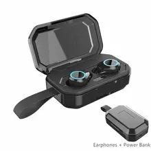 TWS наушники с микрофоном телефон Банк питания зарядное устройство гарнитура для iPhone samsung Xiaomi Автомобильный сенсорный беспроводной Bluetooth наушники