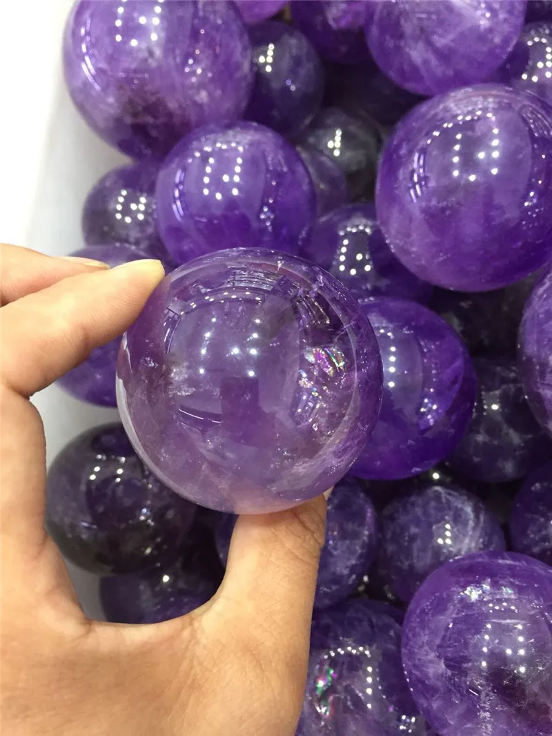 

drop shipping natural amethyst quartz crystal gemstone sphere reiki healing Orb crystal ball Home Decor meditation ball