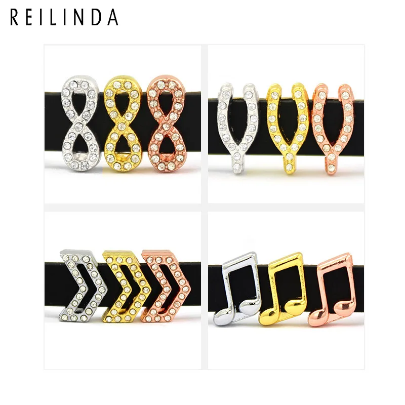 

Wholesale 10pcs/pack Hollow Double Heart Slide Charms Fit 8mm Stainless Steel Mesh Bracelet for DIY Accessories Making