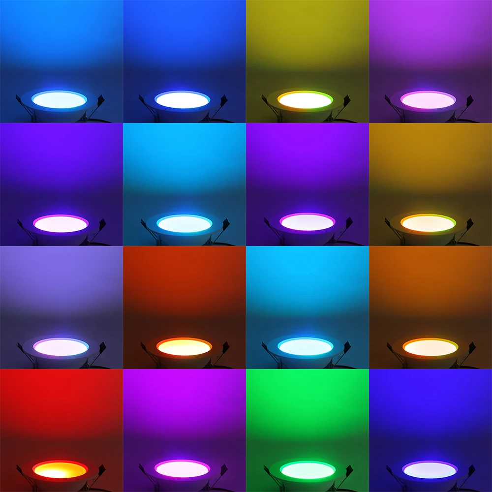 Встроенный Круглый/квадратный Красочный светодиодный RGB панельный светильник 5 Вт 10 Вт RGB панельный светильник светодиодный панельный Глобальный светильник ing светодиодный потолочный светильник