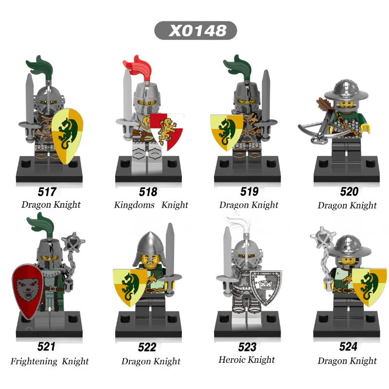 

Single Sale Medieval Knights Gladiatus Dragon Frightening Heroic Super Heroes Bricks Building Blocks Children Gift Toys