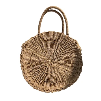 

Round Rattan Beach Small Messenger Bag Single Shoulder Crossbody Hand Bags For Women Ladies Female Hand Woven Outdoor Bag Tote