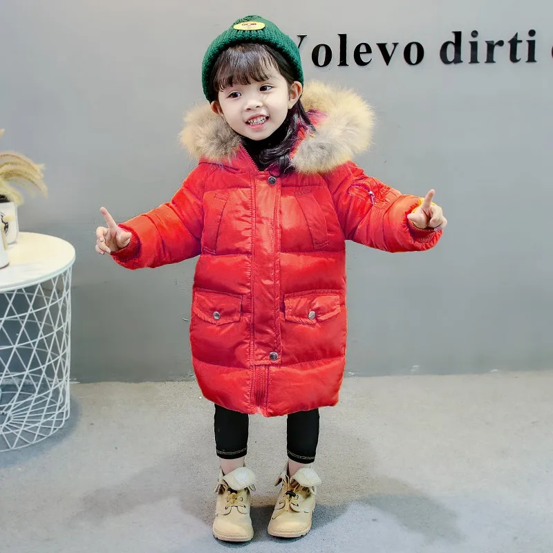 COOTELILI Long Parka Girl Winter Coat For Boys Real Raccoon Fur Hooded Winter Kids Jacket Boys Baby Girl Clothes Winter  (33)