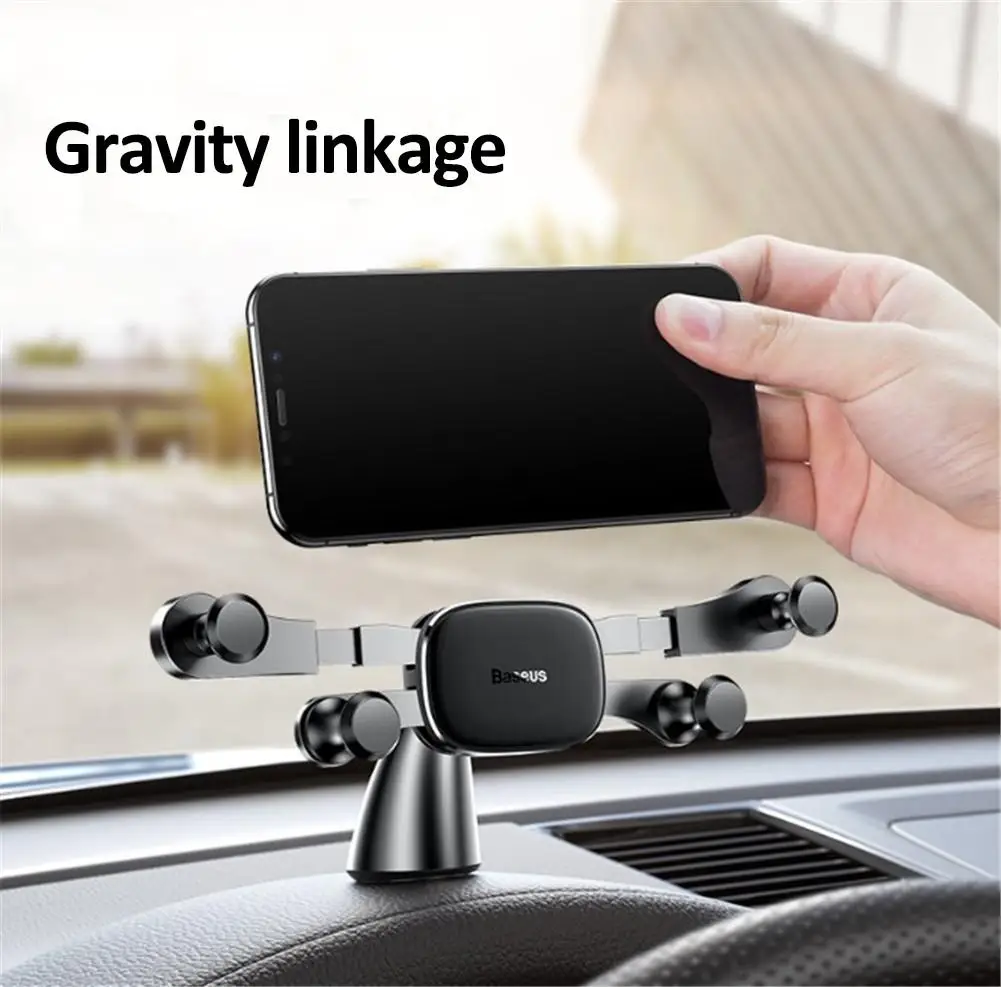 

Car Phone Holder Mount Horizontal Screen Gravity Innovative 360 Rotate Shockproof Mini Navigation Clip Car Outlet Stand Bracket