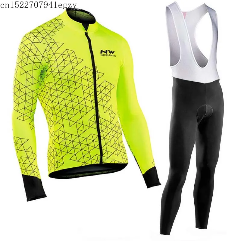 

NW 2019 Men Cycling Jersey Long Sleeve Spring Bike Clothes Racing Bicycle Cycling Clothing Set Maillot Ropa Ciclismo Hombre C25