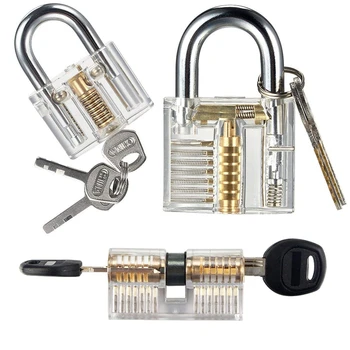 

3 in 1 Practice Lock Set, Transparent Cutaway Practice Tools for Locksmith