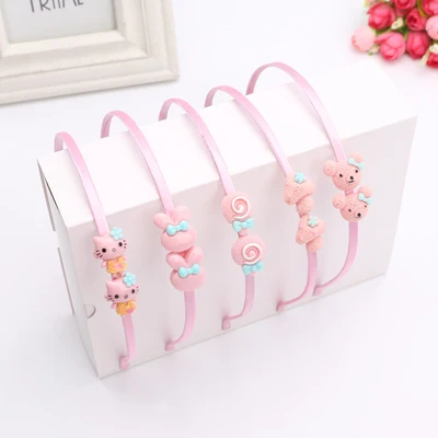 Light Pink 5 шт./партия-в Корейском стиле для маленьких девочек голову обруч Прекрасная принцесса дети обруч для волос аксессуары для волос - Цвет: Light Pink