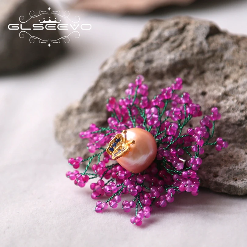 

GLSEEVO Natural Fresh Water Pearl Jade Butterfly Brooch Pins And Brooches For Women Gift Dual Use Luxury Fine Jewelry GO0186