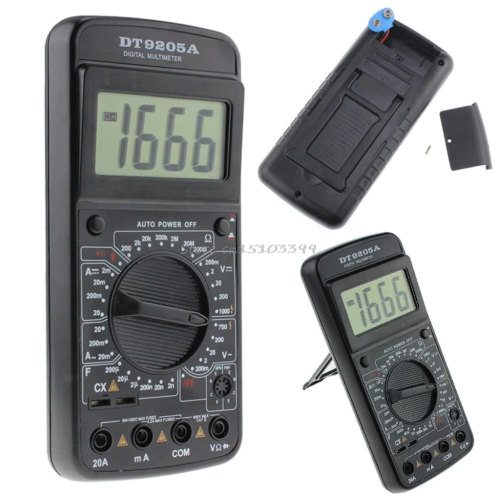 

DT9205A Digital Multimeter AC/DC Voltmeter Ammeter Resistance Capacitance Meter Tester Tools