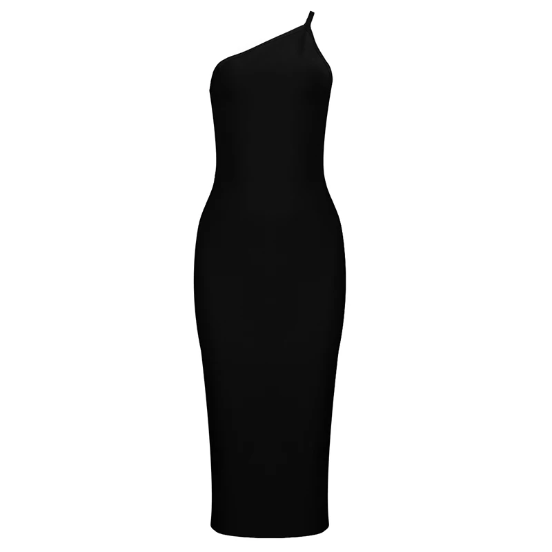 Бесплатная доставка, сексуальное платье на одно плечо длиной до колена, женское Бандажное платье 2019, дизайнерское модное вечернее платье