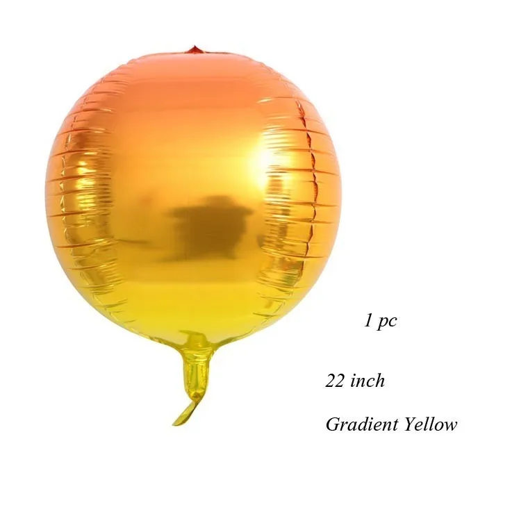 1 шт. 4D диско цветной яркий 22 дюйма градиентный цвет Гелиевый шар для украшения дня рождения и свадьбы реквизит для фотосессии принадлежности для детского душа - Цвет: 1PC Gradient Yellow