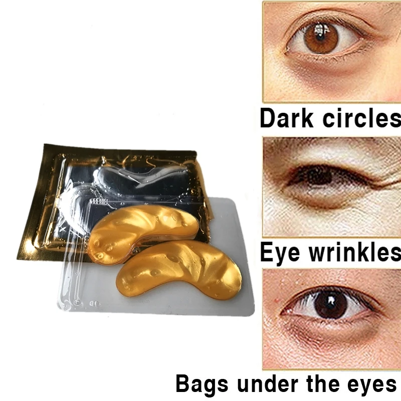 

Repair Fine lines Eye Mask Gold Crystal Eye Patches Relieves dark circles puffiness under Eye Serum Nourish Skin whitening Cream