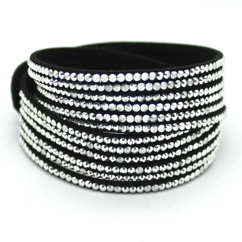 

New Hot Selling Fashion 12 Layer Leather Bracelet! Charm Bracelets Bangles For Women !Buttons Adjust Size!1pcs Free Shipping!