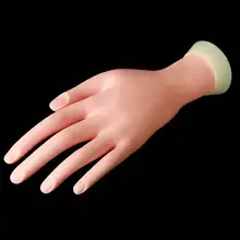 1PcsPro Practice Nail Art Hand Soft Training Display Model Hands Flexible Nail Practice Hand Model Personal Salon Manicure Tools