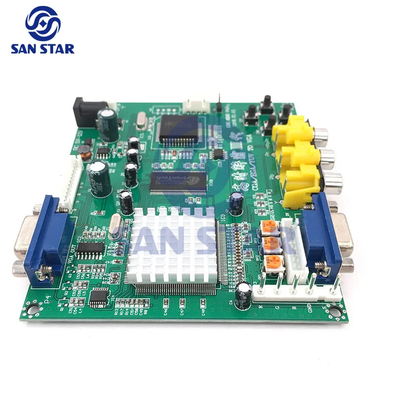 아케이드 게임 RGB/CGA/EGA/YUV To VGA HD 비디오 컨버터 보드, HD9800/GBS8200 핫 그린 보드