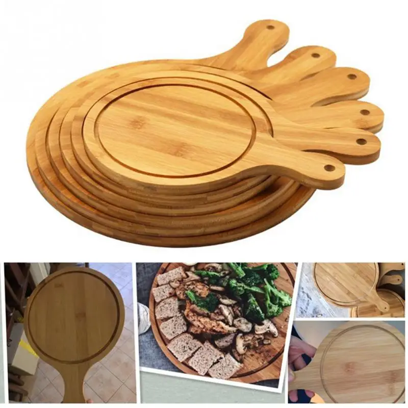 Wooden Pizza board Round with Hand Pizza Baking Tray Pizza Stone